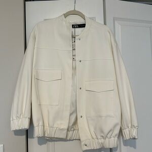 NWT Zara White Bomber Jacket